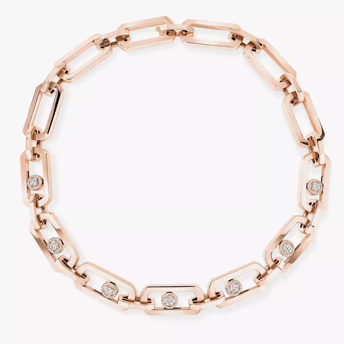 So Move XL -Pink Gold Diamond Necklace
