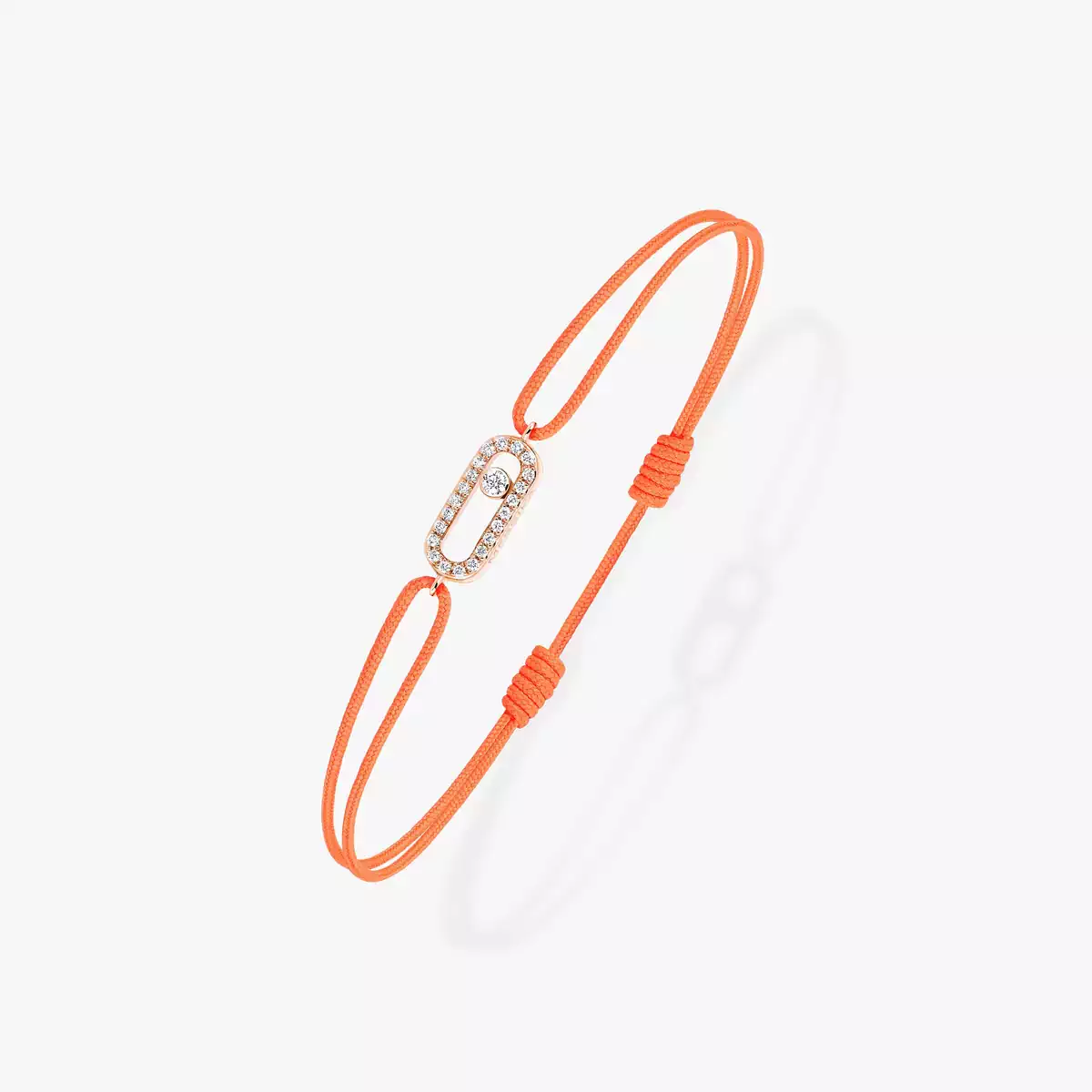 Move Uno Orange Cord Bracelet -Pink Gold Diamond Bracelet
