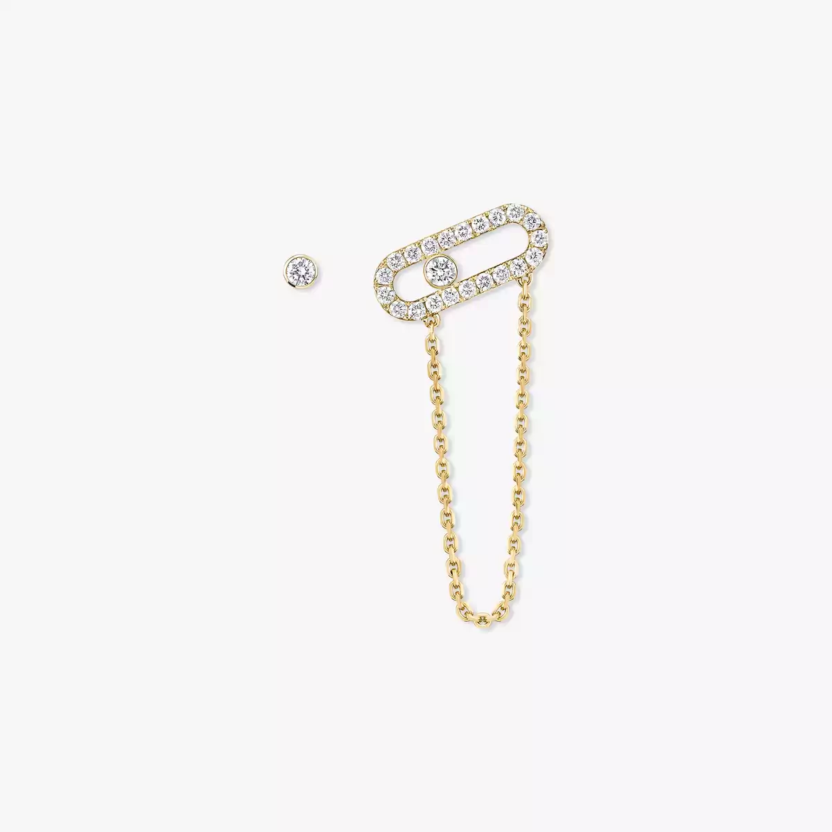 Move Uno Chain and Stud earrings -Yellow Gold Diamond Earrings