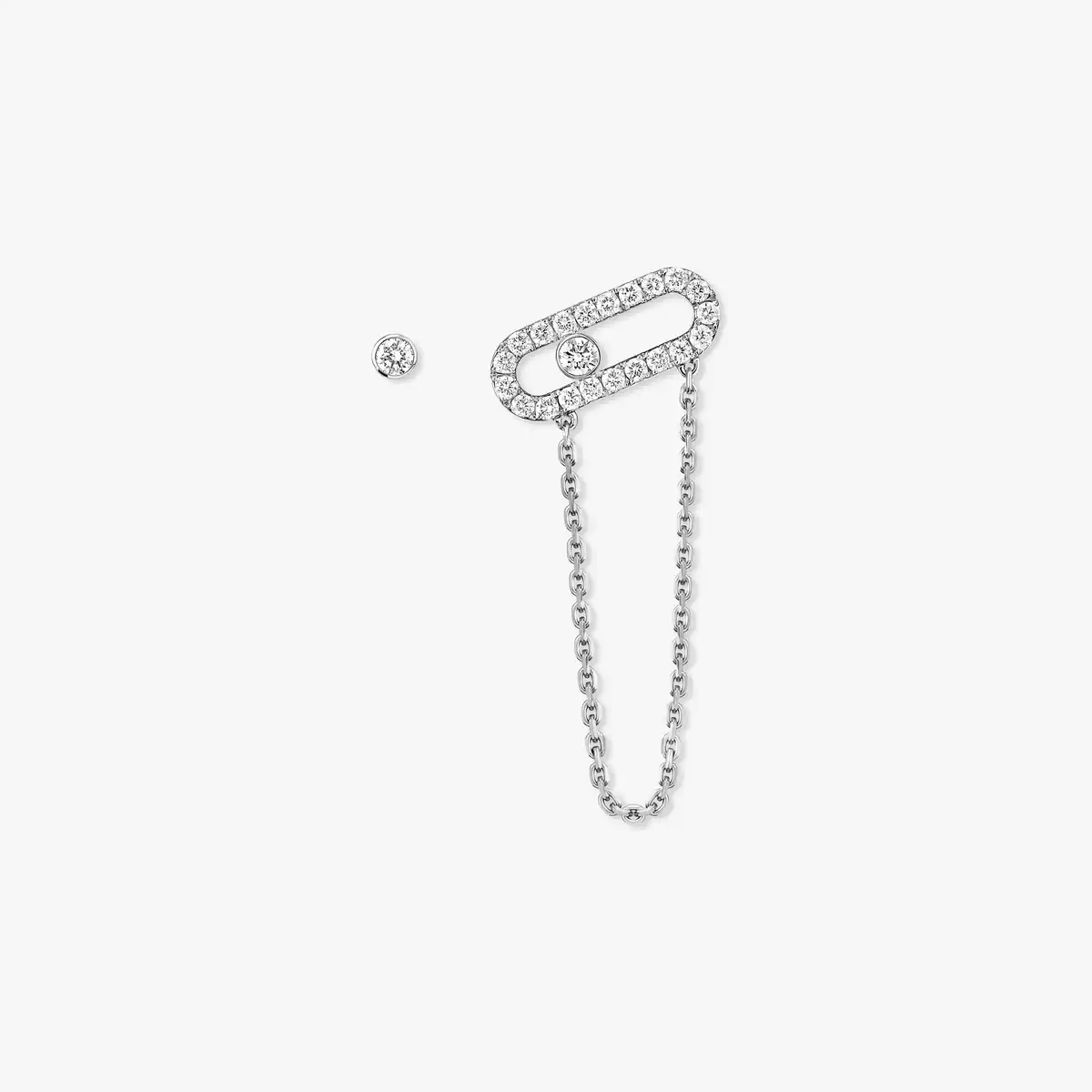 Move Uno Chain and Stud earrings -White Gold Diamond Earrings