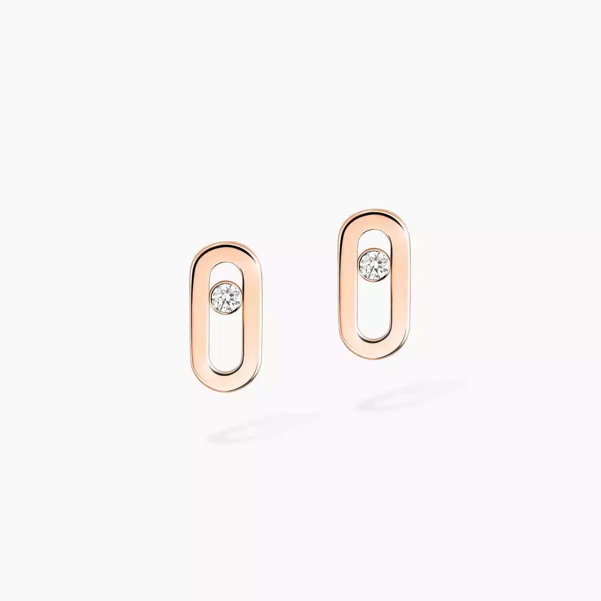 Gold Move Uno Stud Earrings -Pink Gold Diamond Earrings