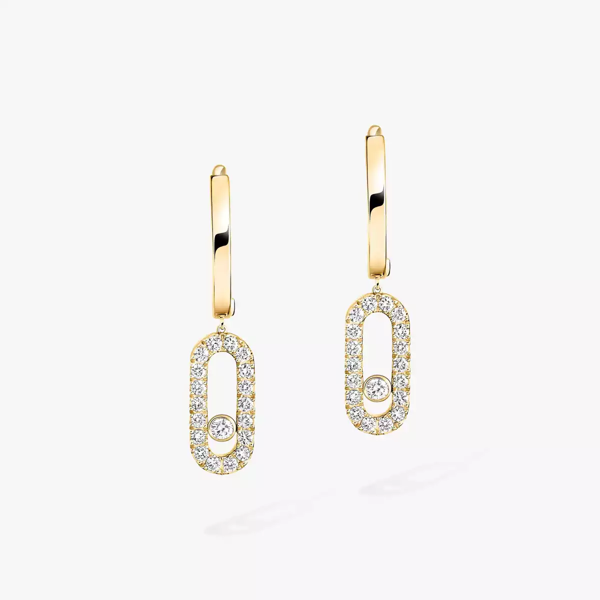 Move Uno Hoop Earrings -Yellow Gold Diamond Earrings