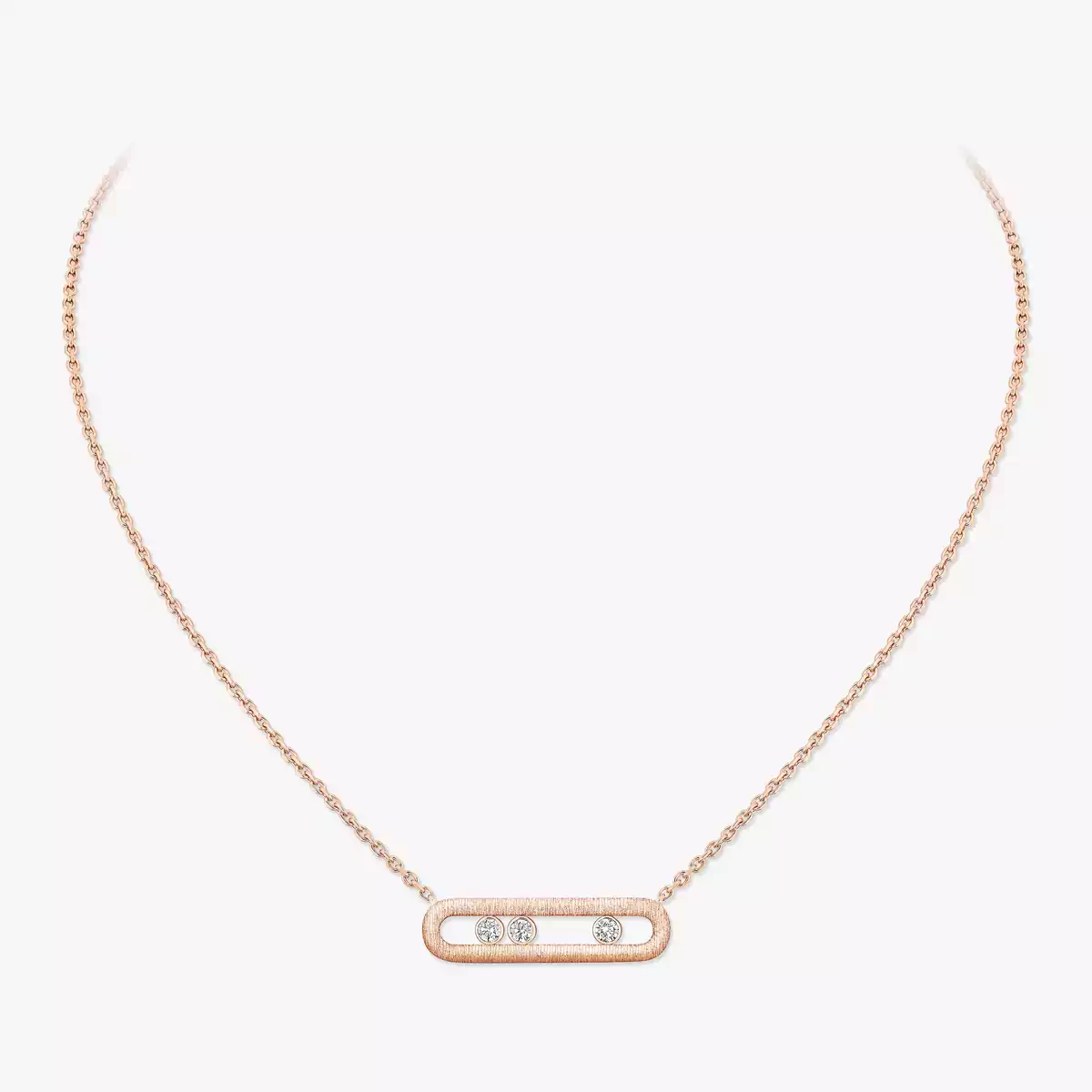 Move Classique Ciselé -Pink Gold Diamond Necklace