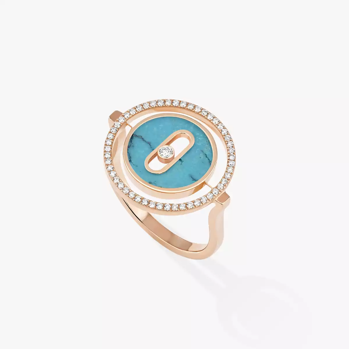 Turquoise Lucky Move SM -Pink Gold Diamond Ring