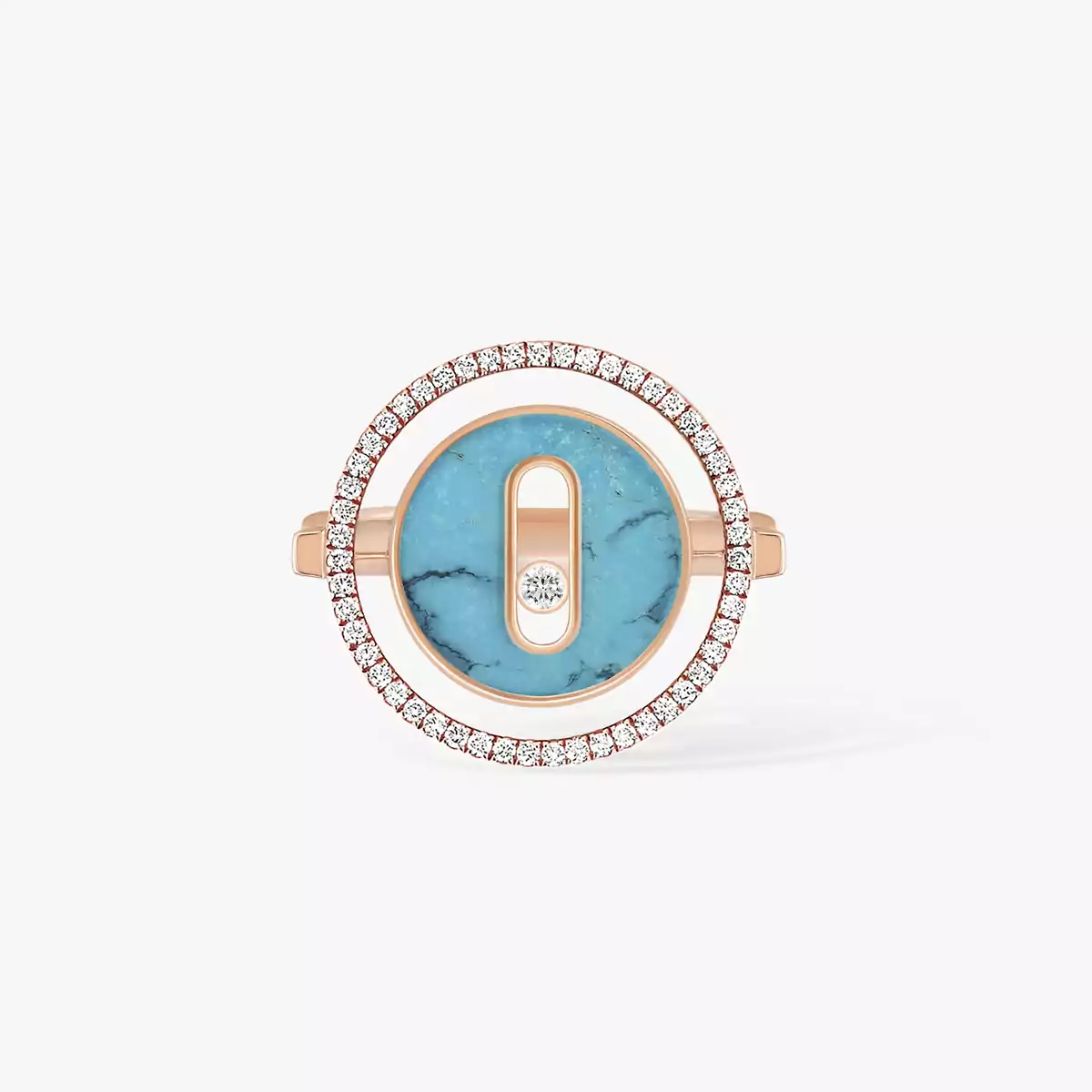Turquoise Lucky Move SM -Pink Gold Diamond Ring