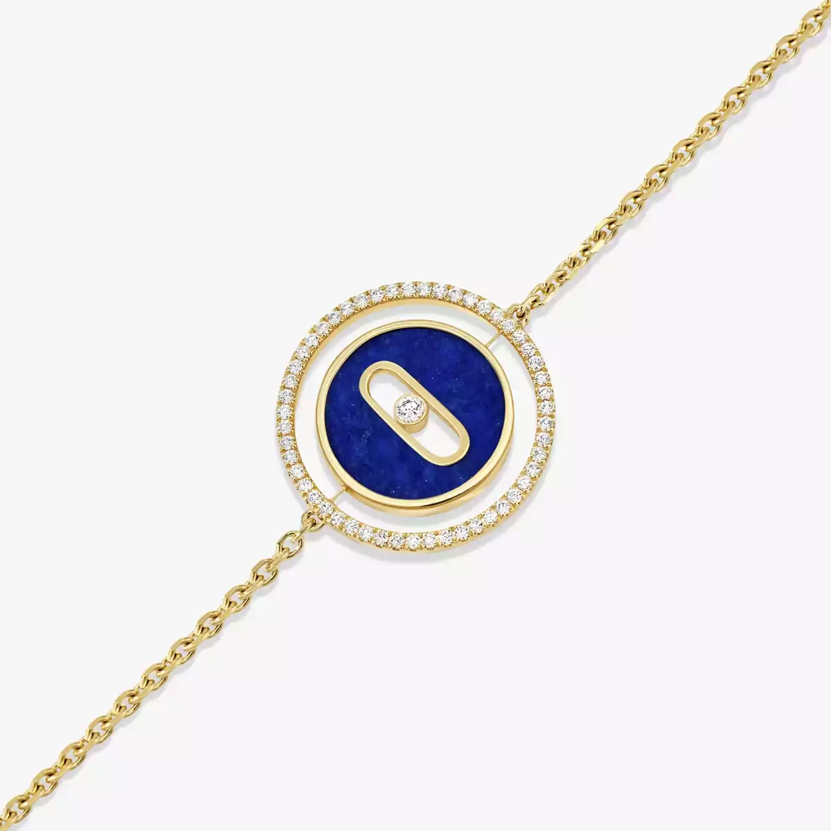 Lucky Move SM Lapis Lazuli -Yellow Gold Diamond Bracelet