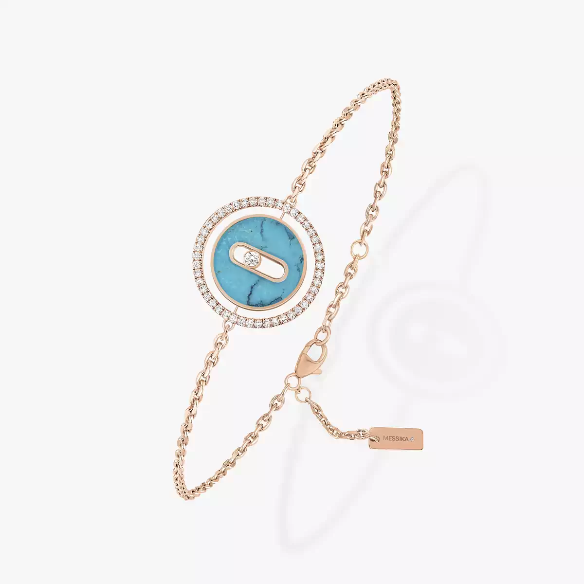 Lucky Move SM Turquoise-Pink Gold Diamond Bracelet
