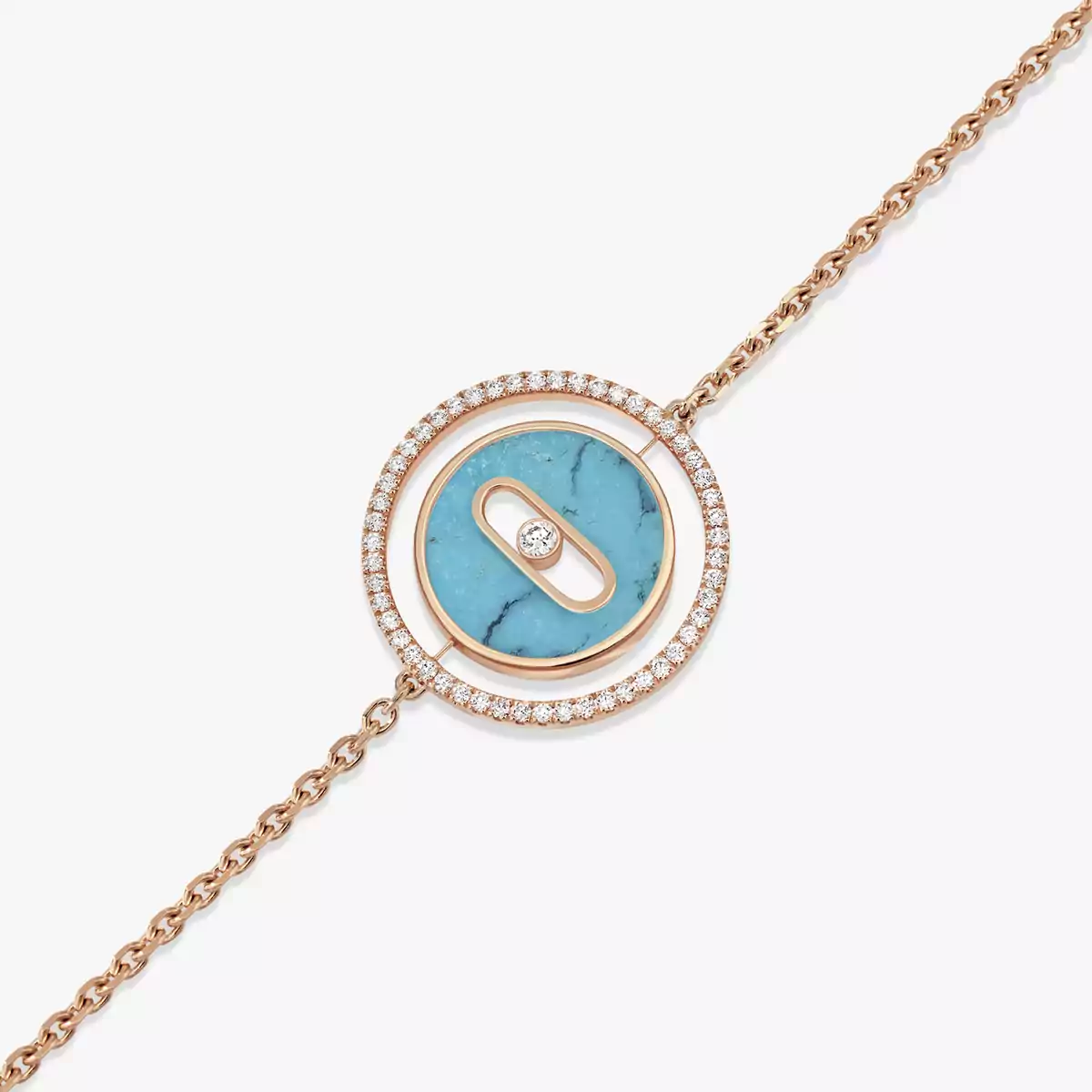 Lucky Move SM Turquoise-Pink Gold Diamond Bracelet