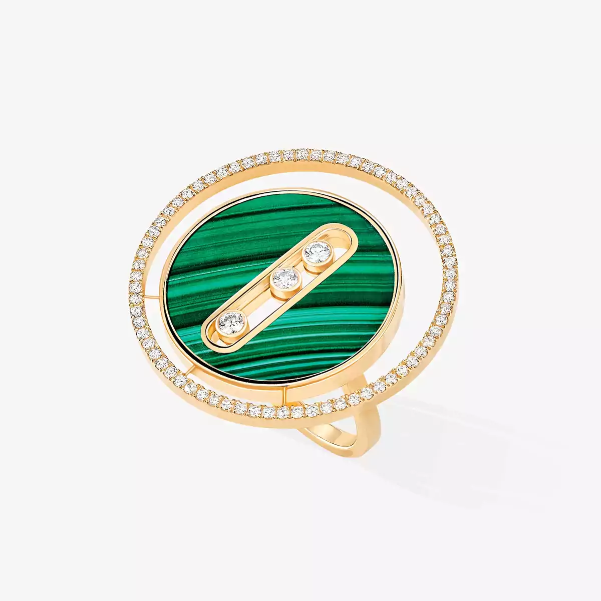 Malachite Lucky Move LM -Yellow Gold Diamond Ring