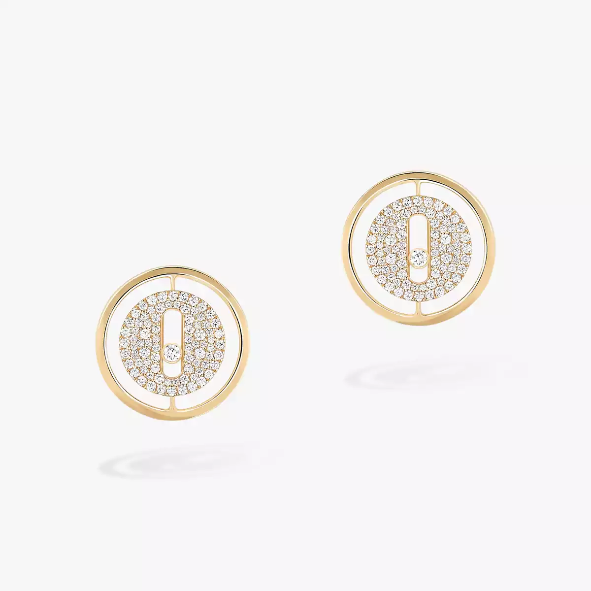 Lucky Move Diamond PavÃ© Stud -Yellow Gold Diamond Earrings