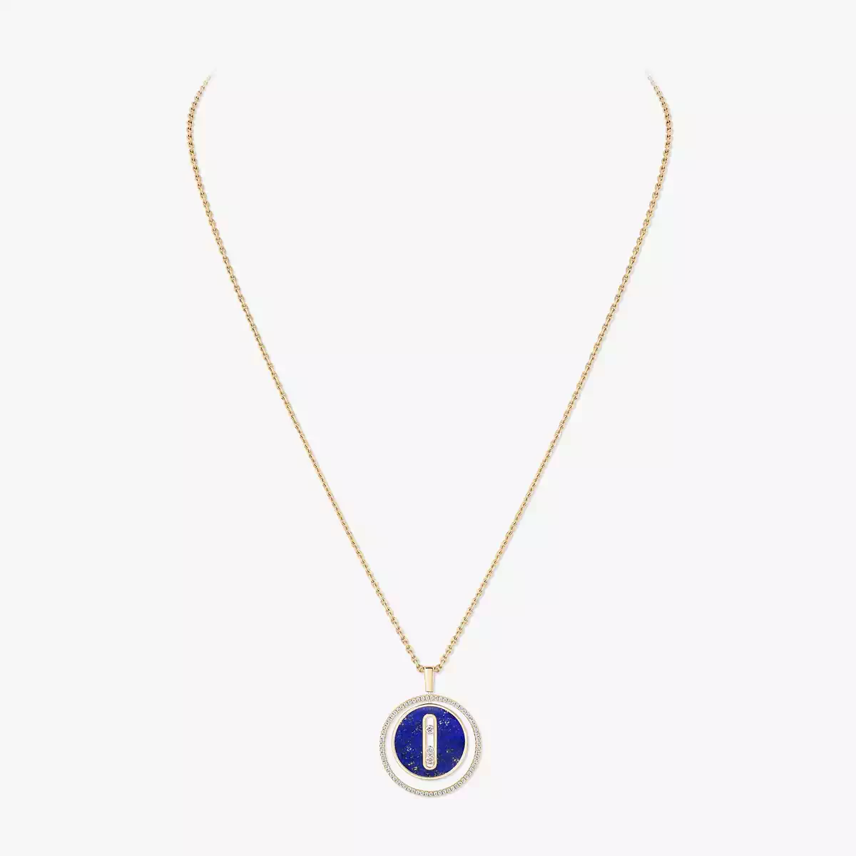 Lapis Lazuli Lucky Move MM -Yellow Gold Diamond Necklace