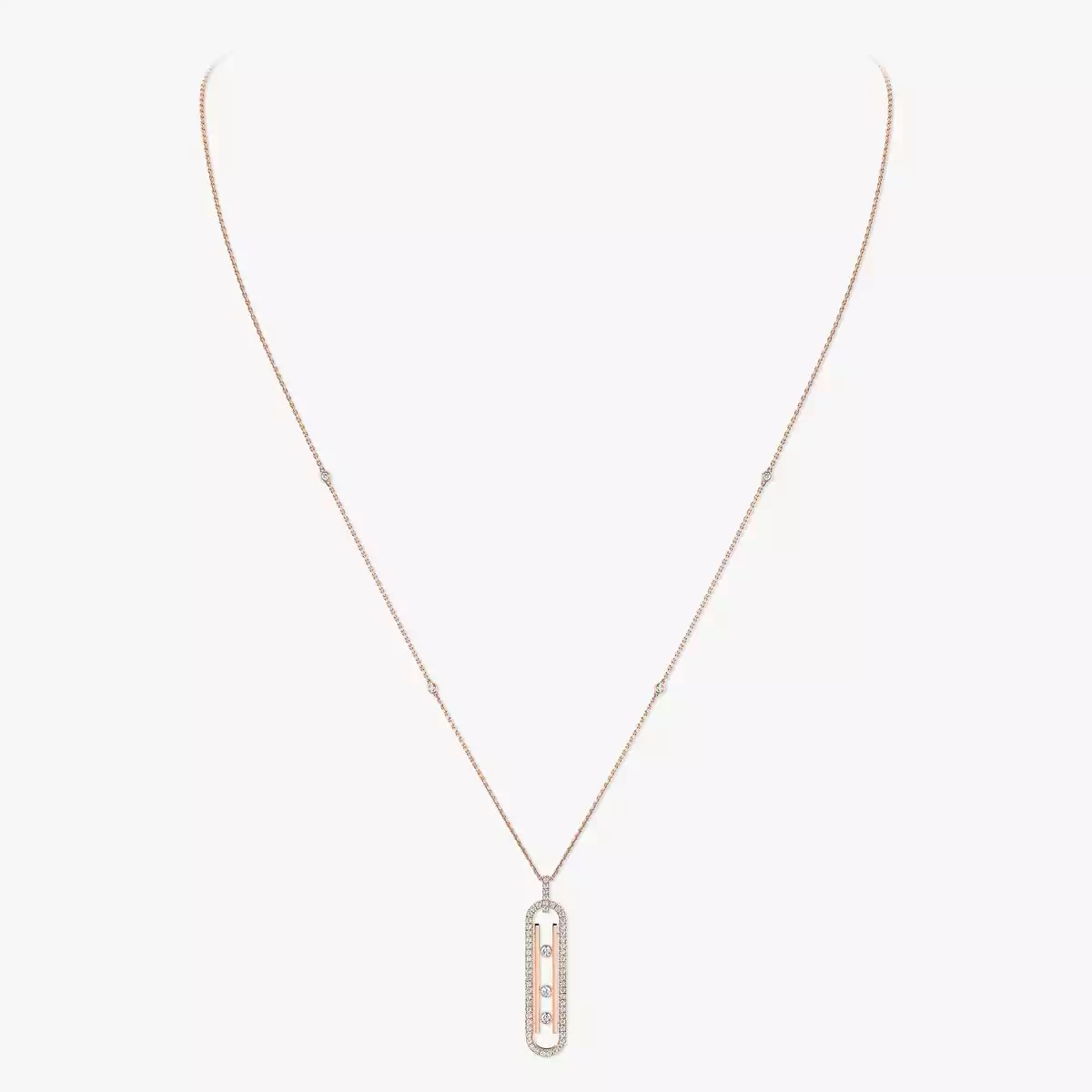 Move 10th SM Necklace -Pink Gold Diamond Necklace