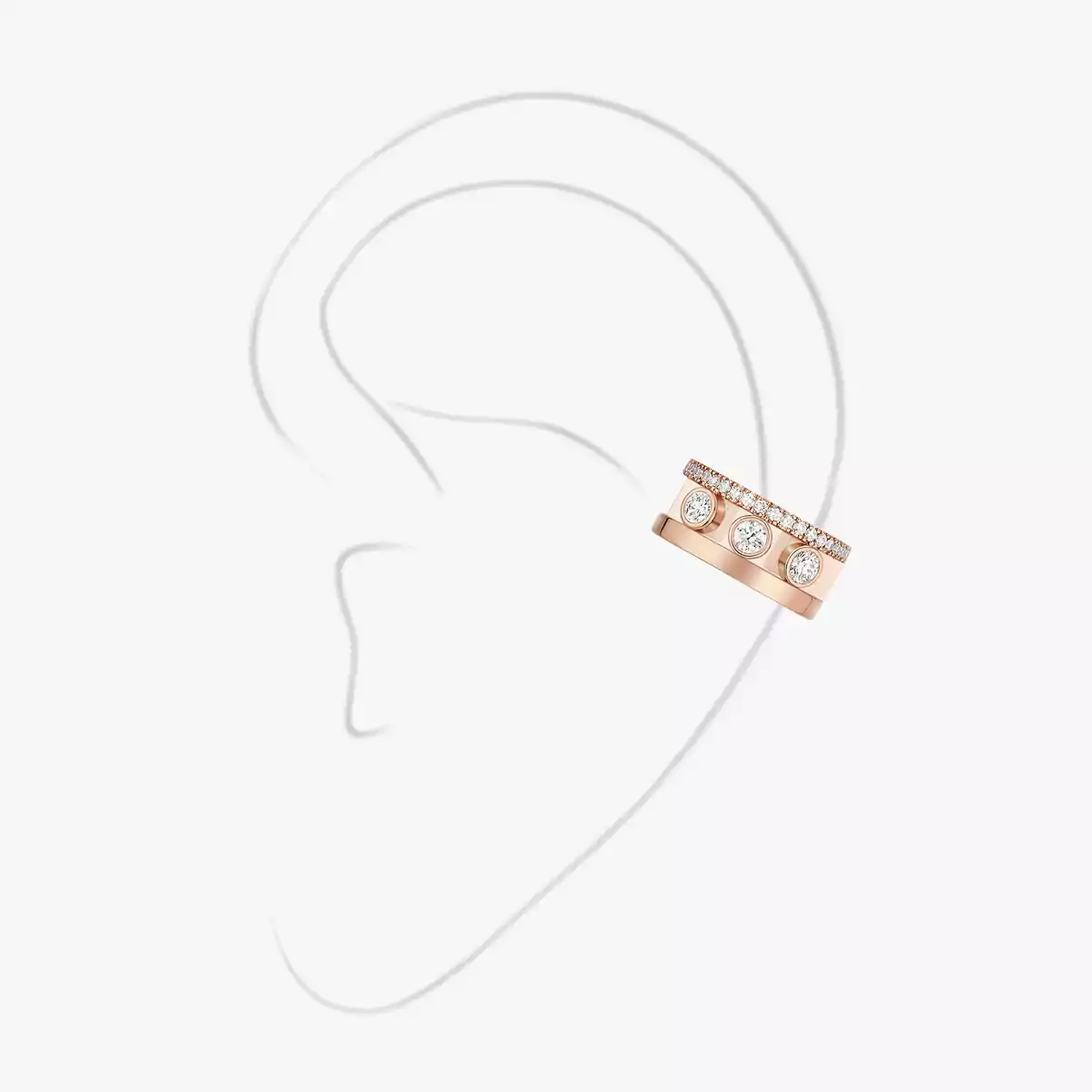 Move Romane Earring clip-Pink Gold Diamond Earrings
