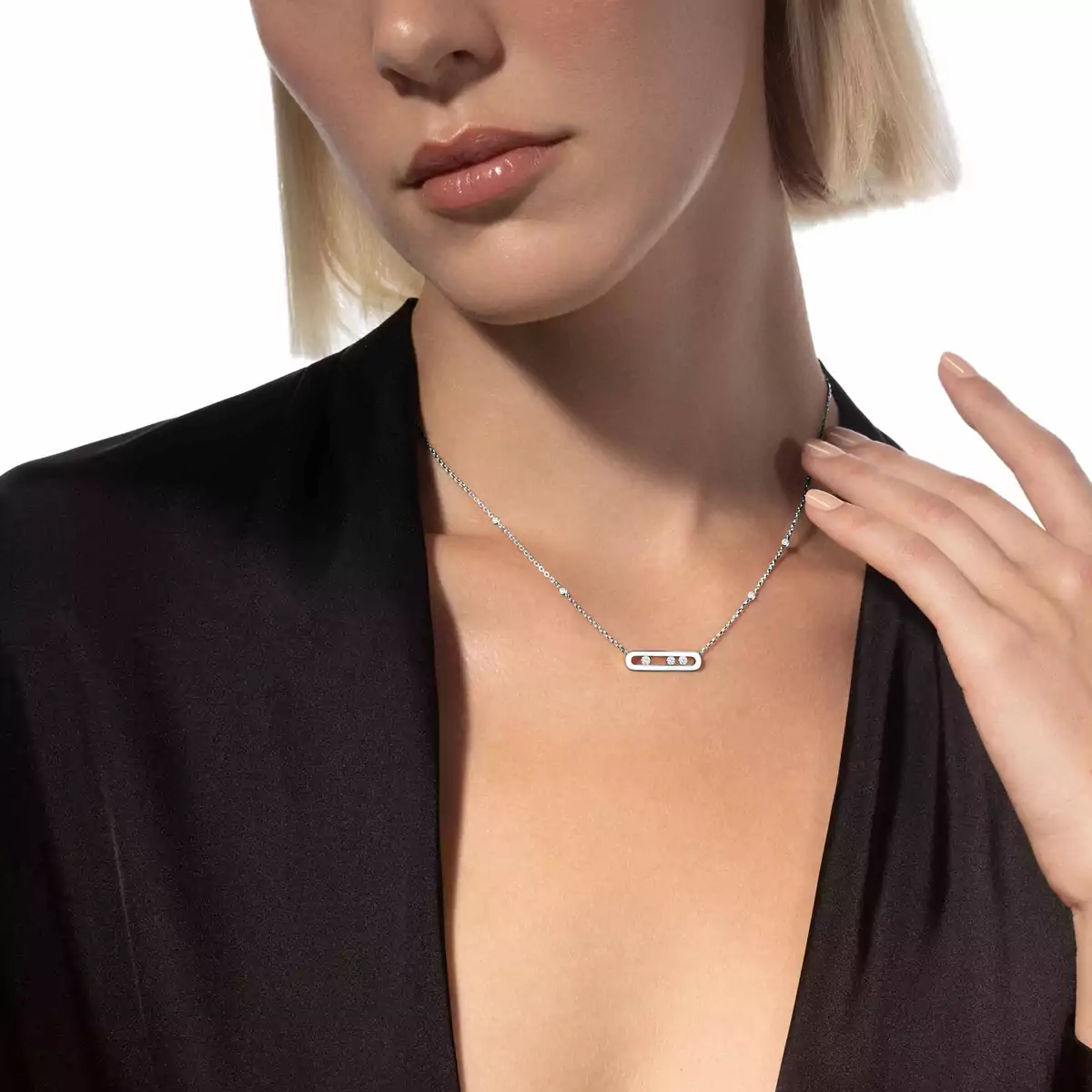 Baby Move -White Gold Diamond Necklace