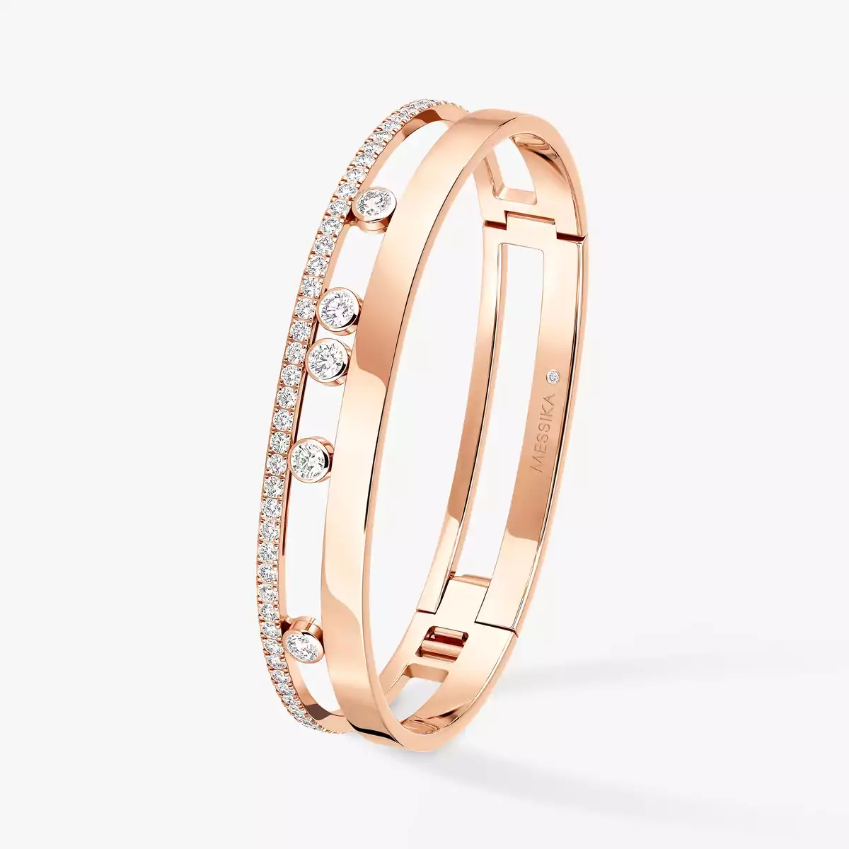Move Romane Large Bangle -Pink Gold Diamond Bracelet