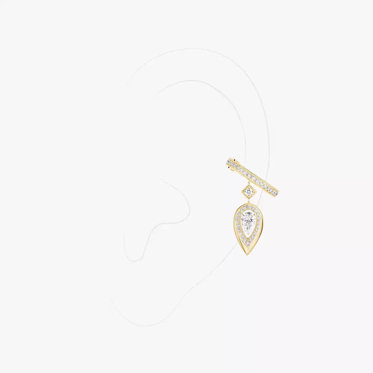 Fiery clip earring 0.10ct -Yellow Gold Diamond Earrings