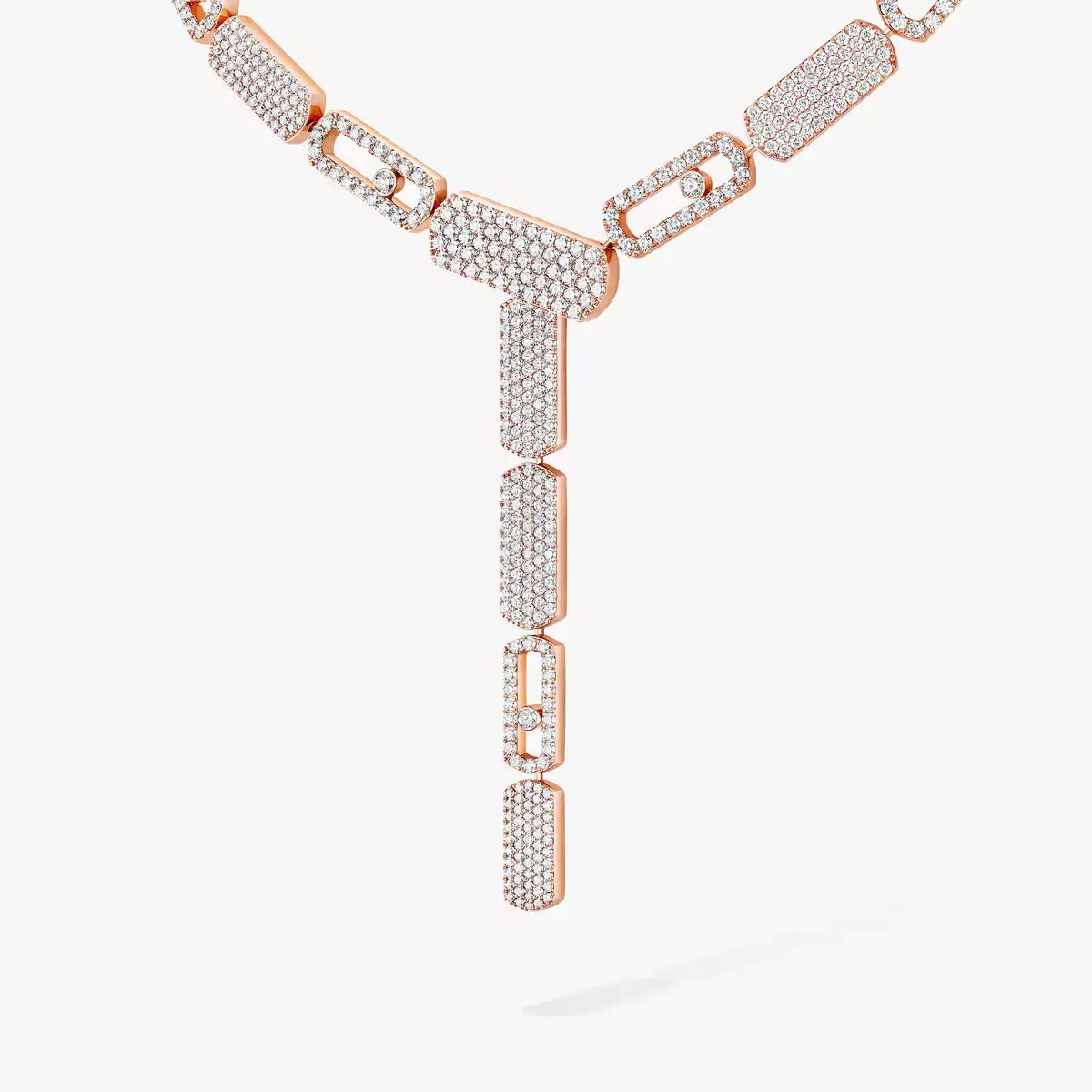 Imperial Move LM PavÃ© Tie Necklace -Pink Gold Diamond Necklace