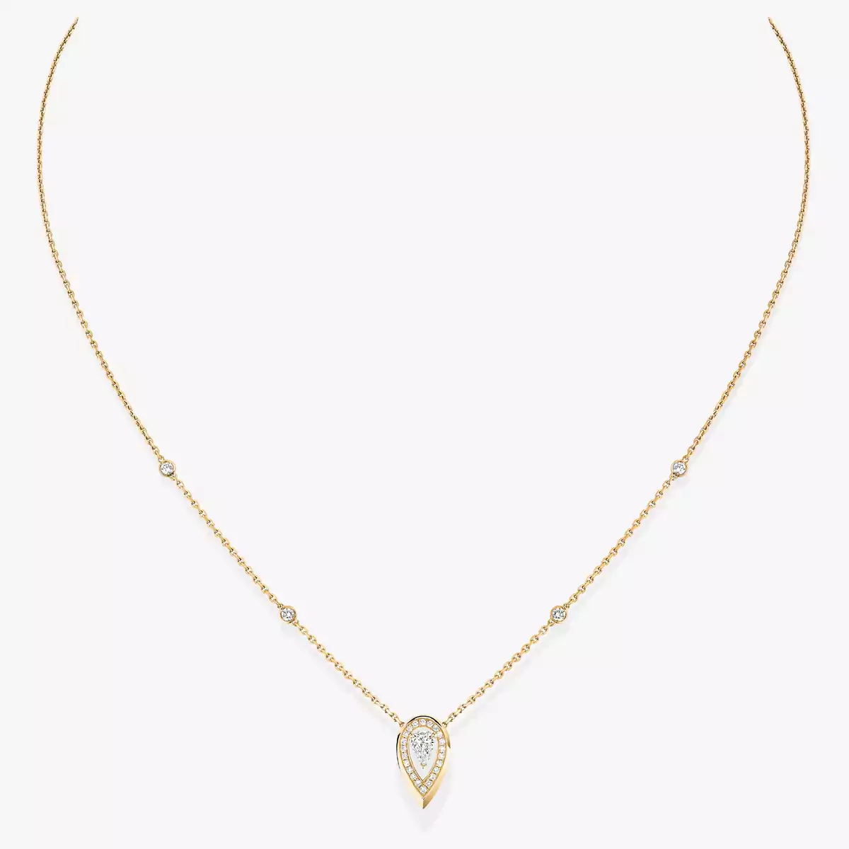 Fiery 0.10ct -Yellow Gold Diamond Necklace