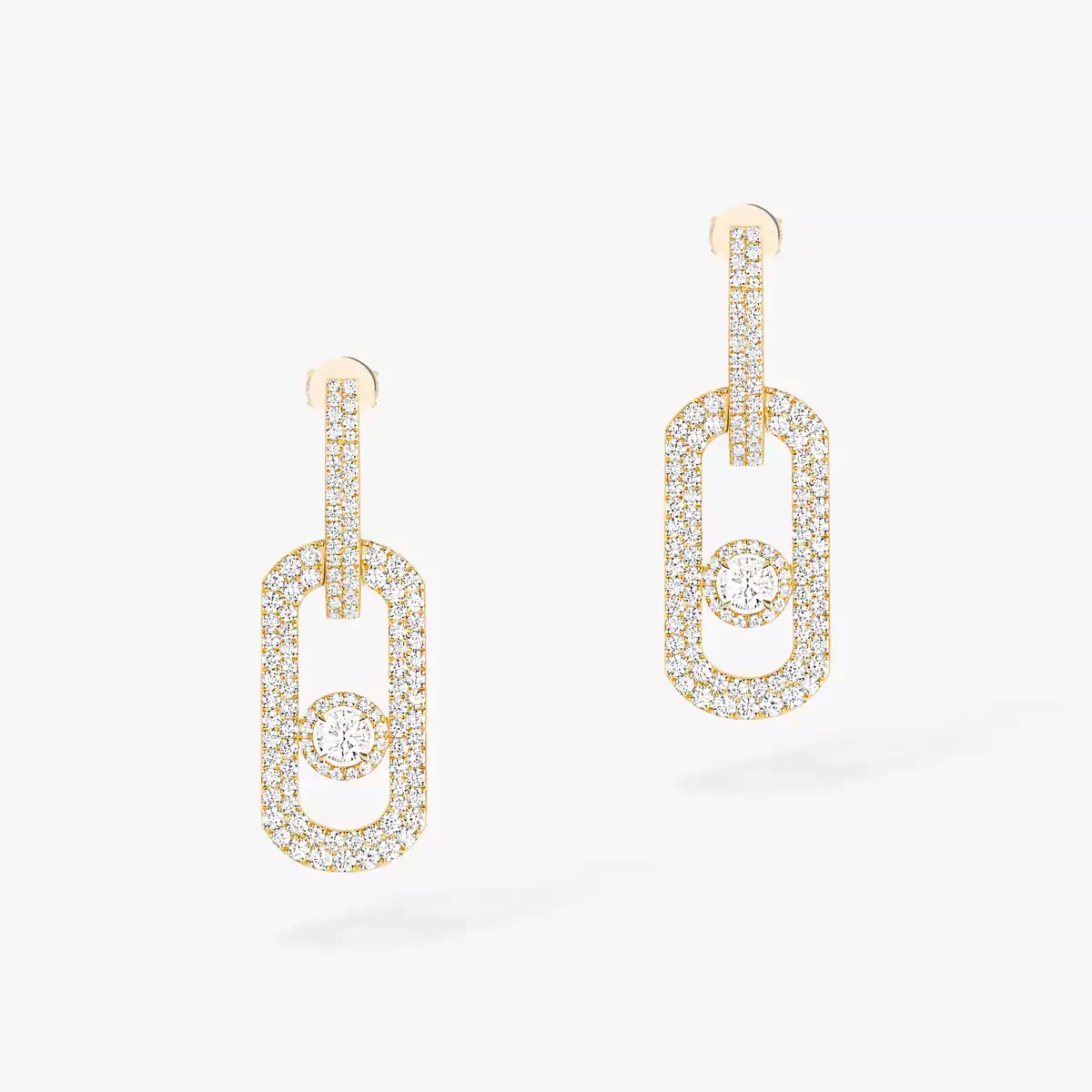 So Move XL Diamond PavÃ© Pendant Earrings -Yellow Gold Diamond Earrings