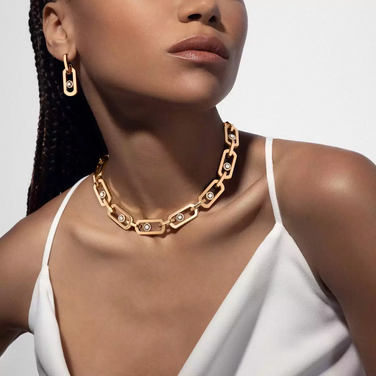 So Move XL -Yellow Gold Diamond Necklace