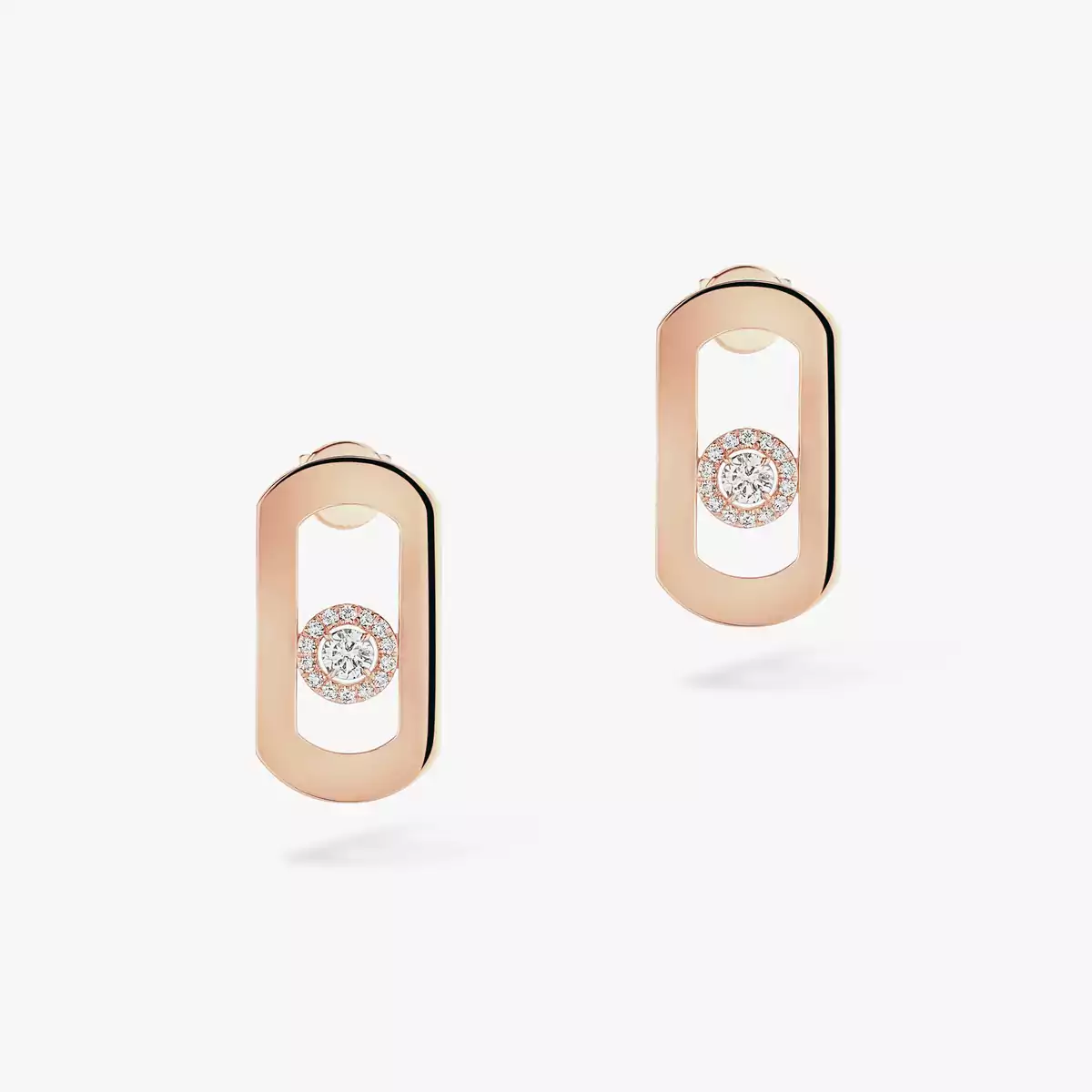 So Move -Pink Gold Diamond Earrings
