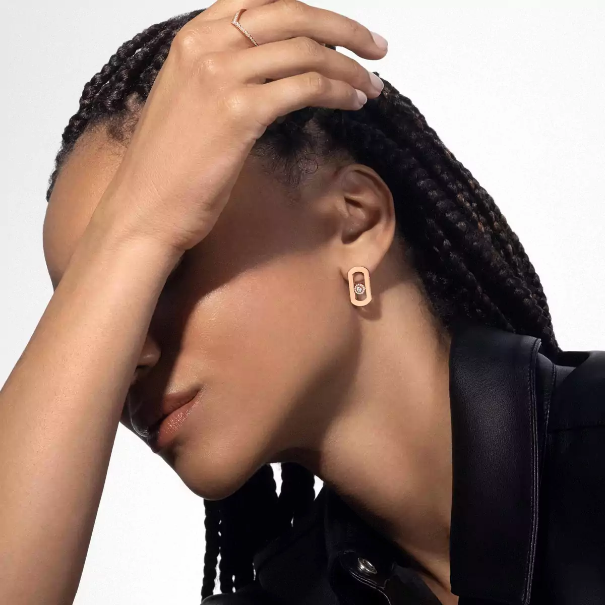 So Move -Pink Gold Diamond Earrings
