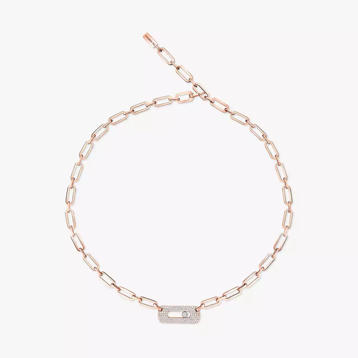 Move Link Necklace -Pink Gold Necklace
