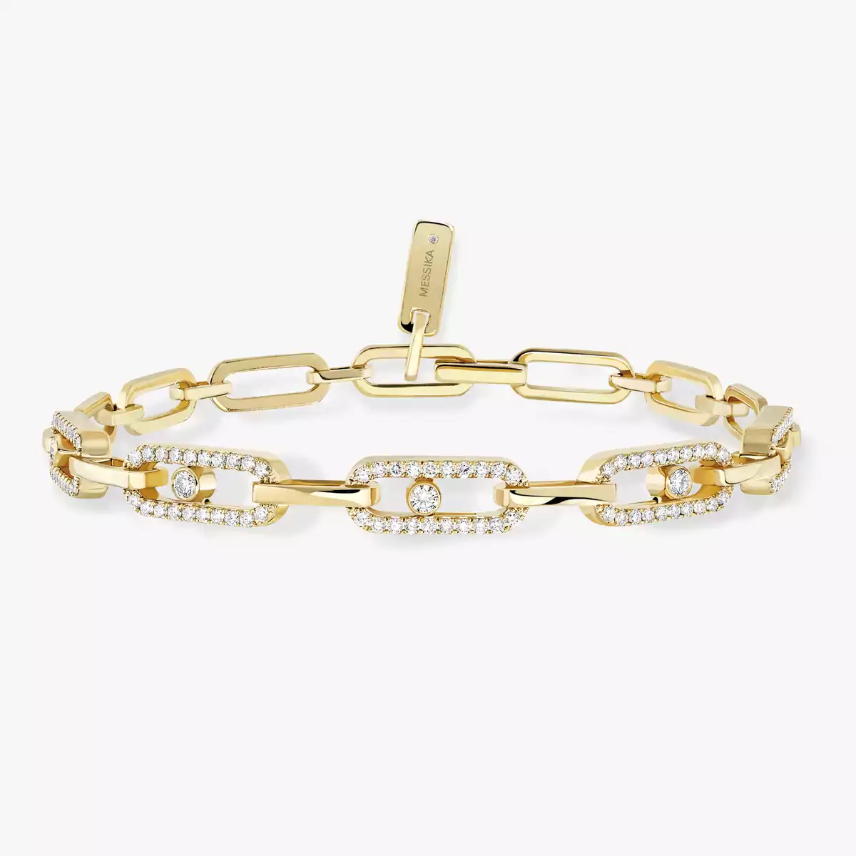 Move Link Multi -Yellow Gold Diamond Bracelet