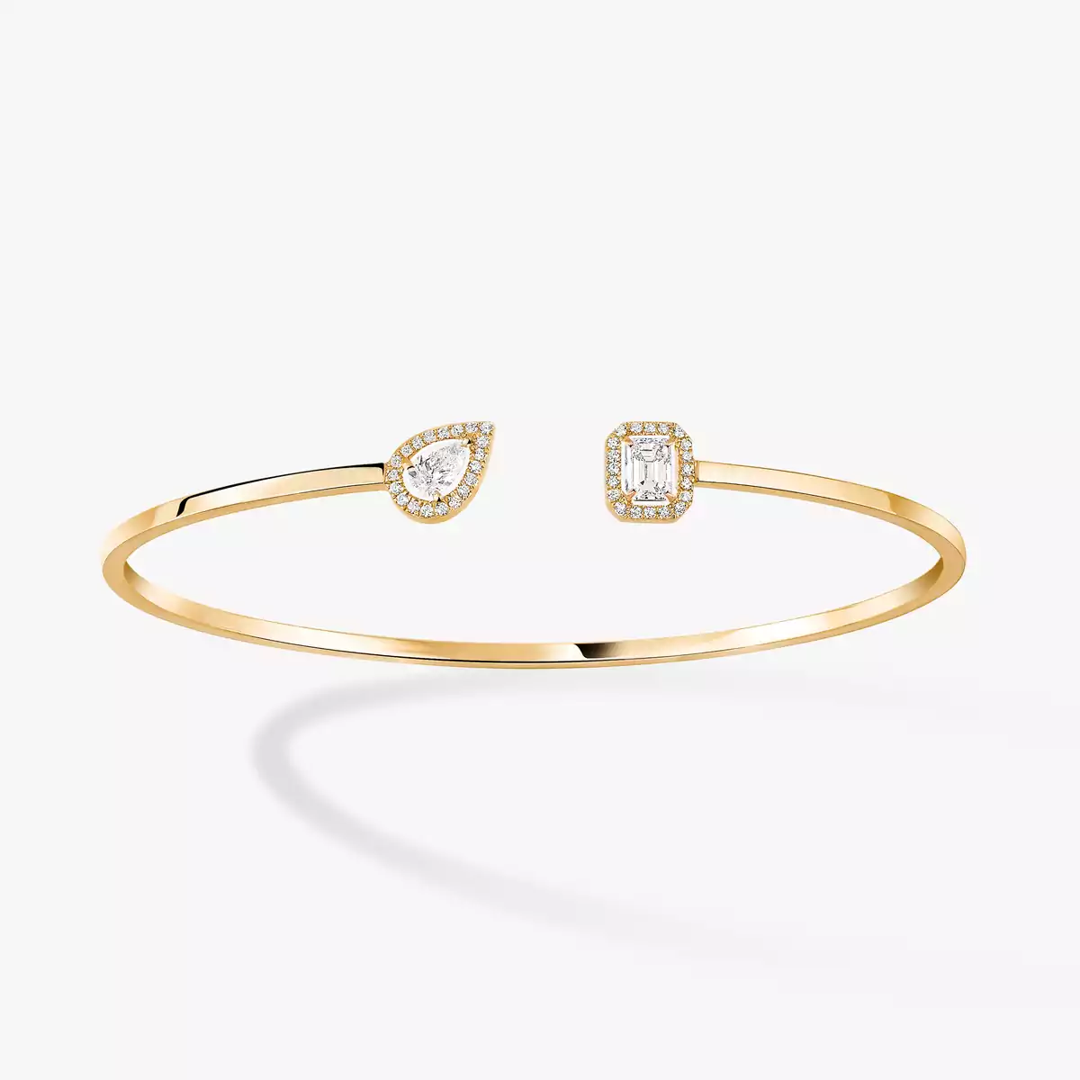 My Twin Toi & Moi Thin Bangle 0.15ct x2 -Yellow Gold Diamond Bracelet