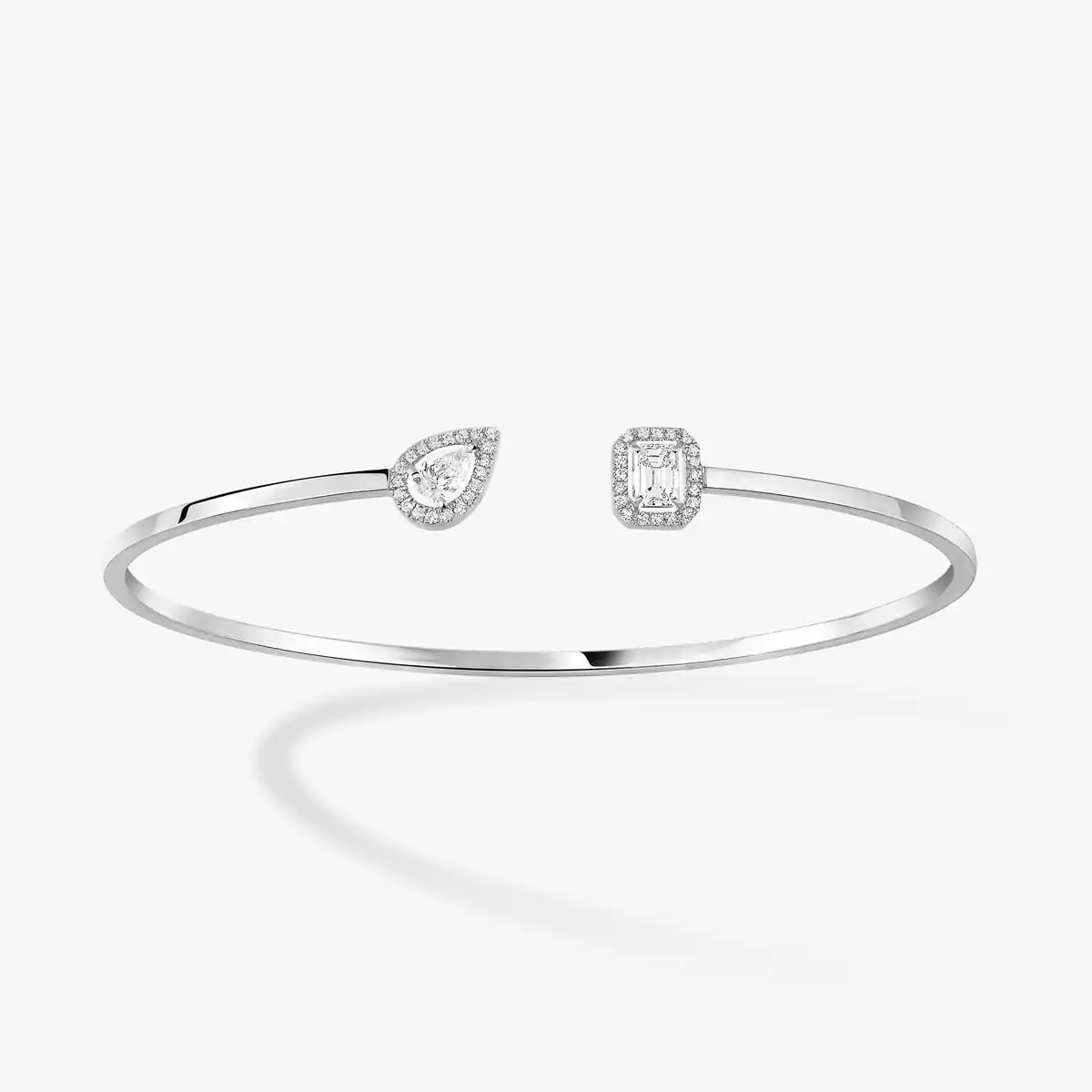 My Twin Toi & Moi Thin Bangle 0.15ct x2 -White Gold Diamond Bracelet
