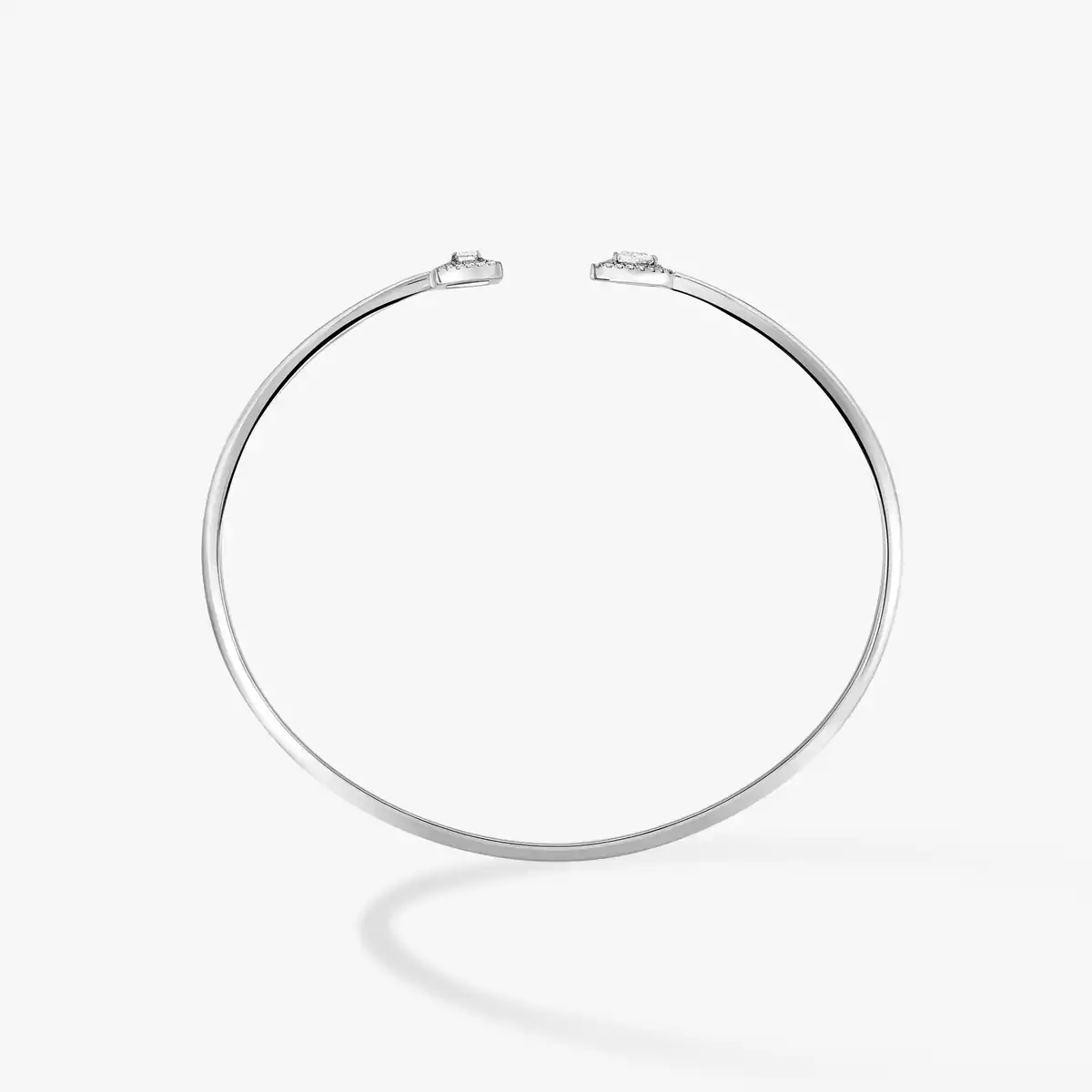 My Twin Toi & Moi Thin Bangle 0.15ct x2 -White Gold Diamond Bracelet