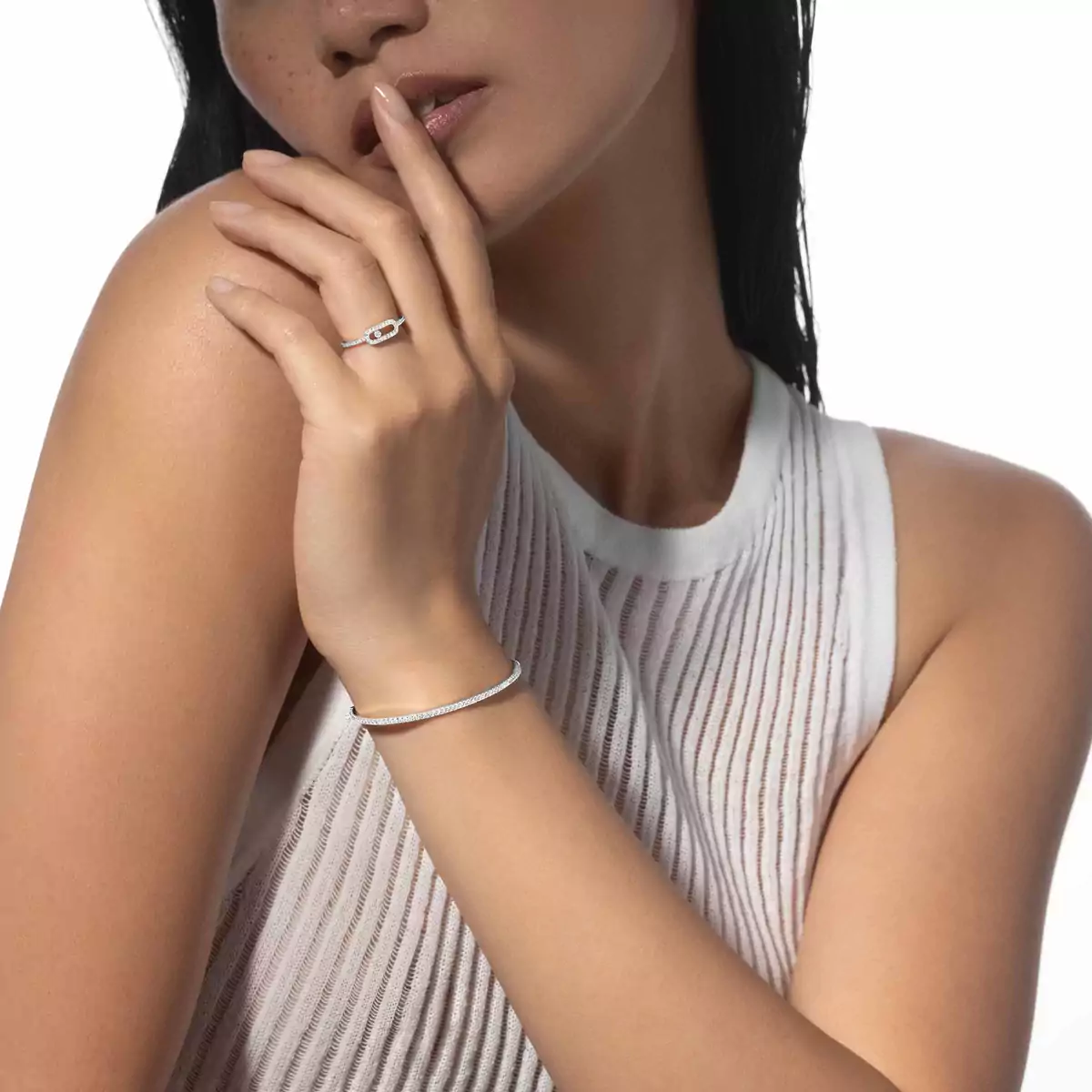 Skinny 0.80ct -White Gold Diamond Bracelet