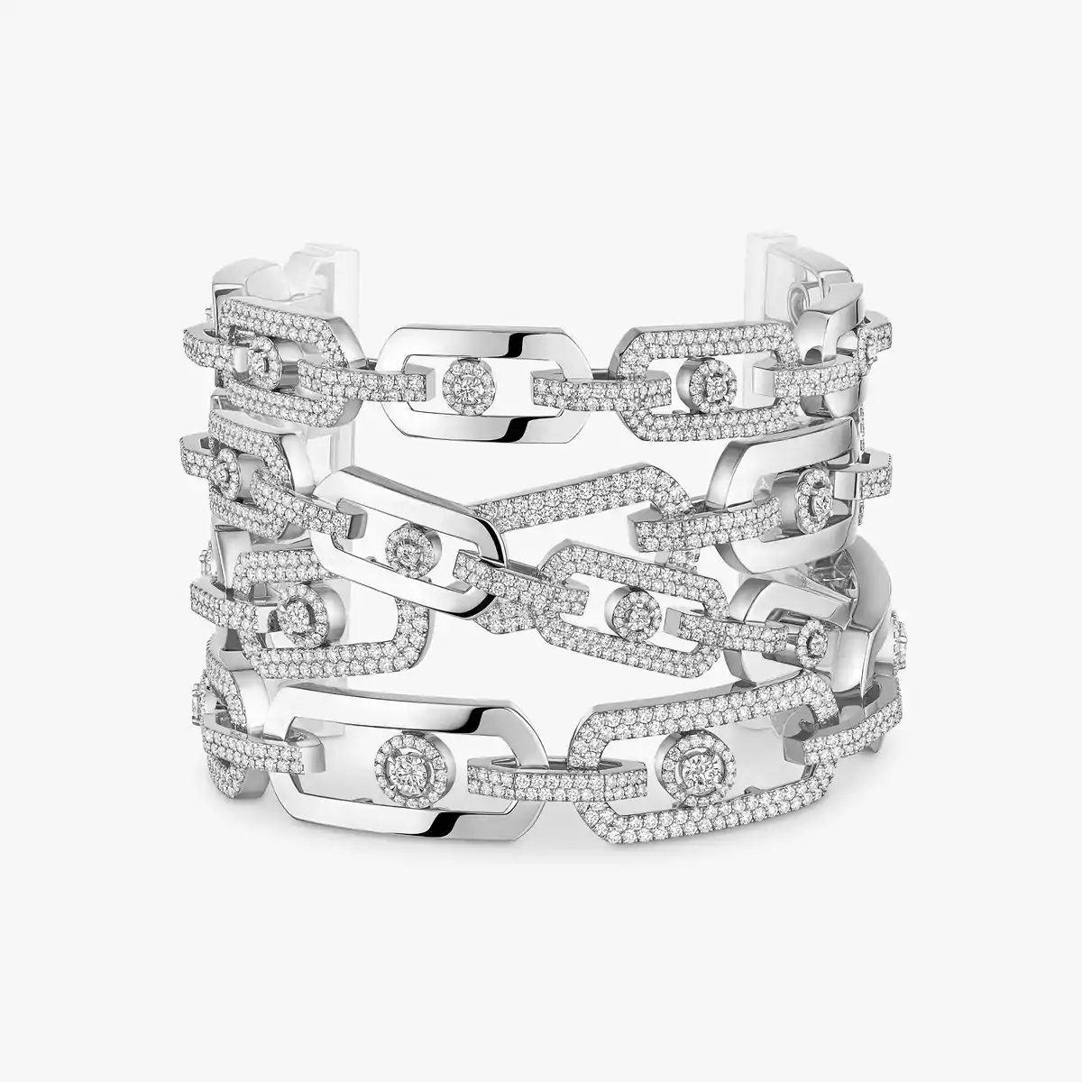 So Move Cuff -White Gold Diamond Bracelet